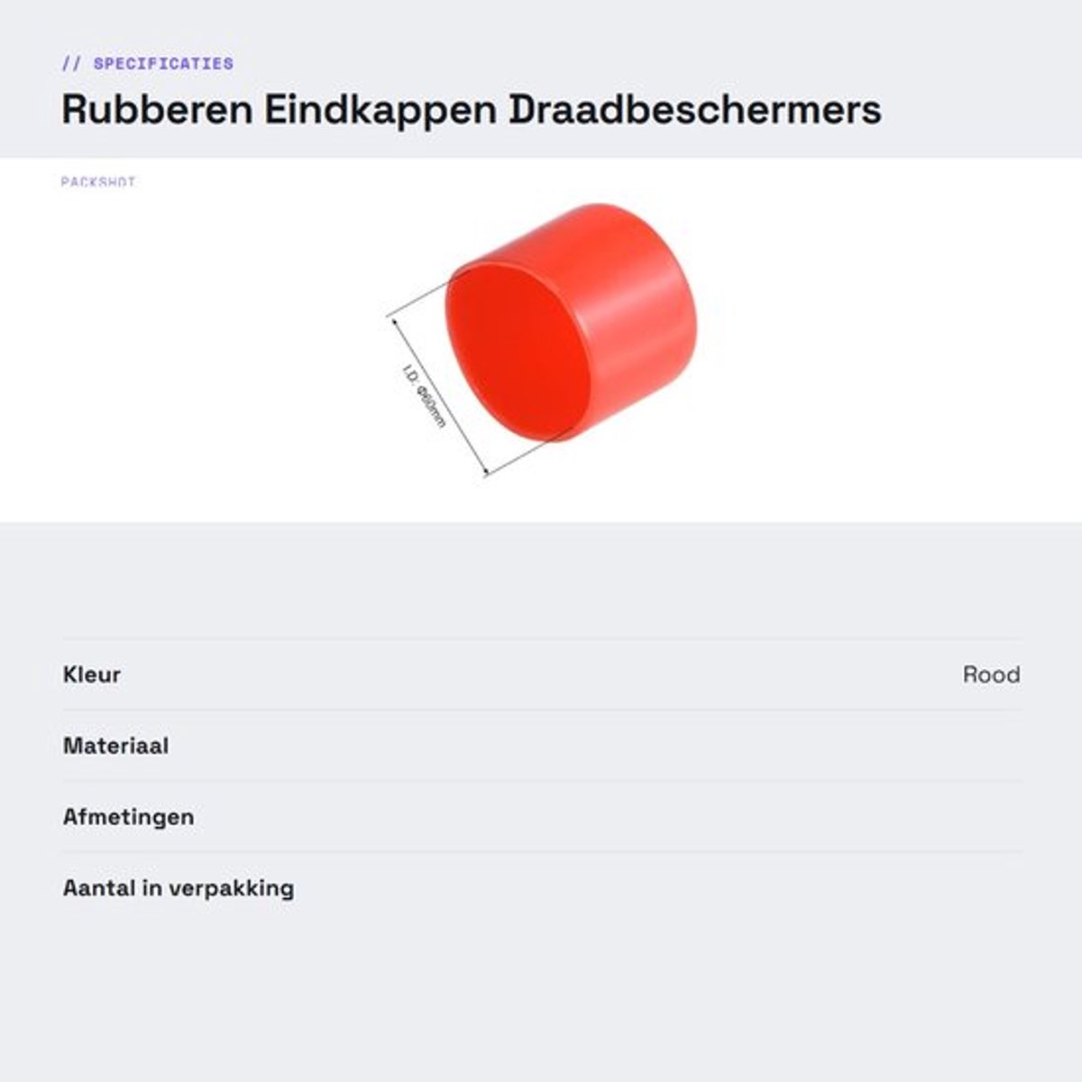 Omgoods- Eindkappen 8 Stuks - Rubber - 60 mm ID - Draadbeschermers - Flexibel - Stofbestendig - Hoogwaardig PVC - Rubberen Doppen