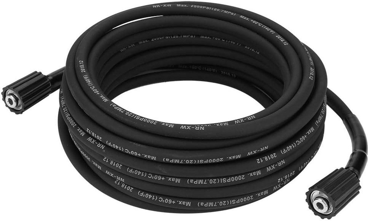 SnelShoppen - Flexibele Hogedrukslang 10M - Vervangingsslang voor M22 Hogedrukreiniger - Geschikt voor Diverse Merken - Duurzaam Rubber - Eenvoudig in