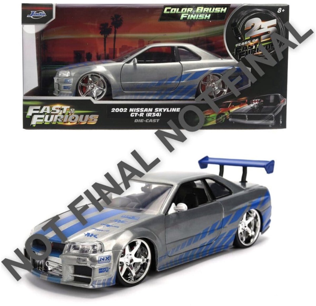 Jada Toys Fast & Furious Diecast Vehicle 1:24 Anniversary Nissan Skyline 19 cm Vehicles