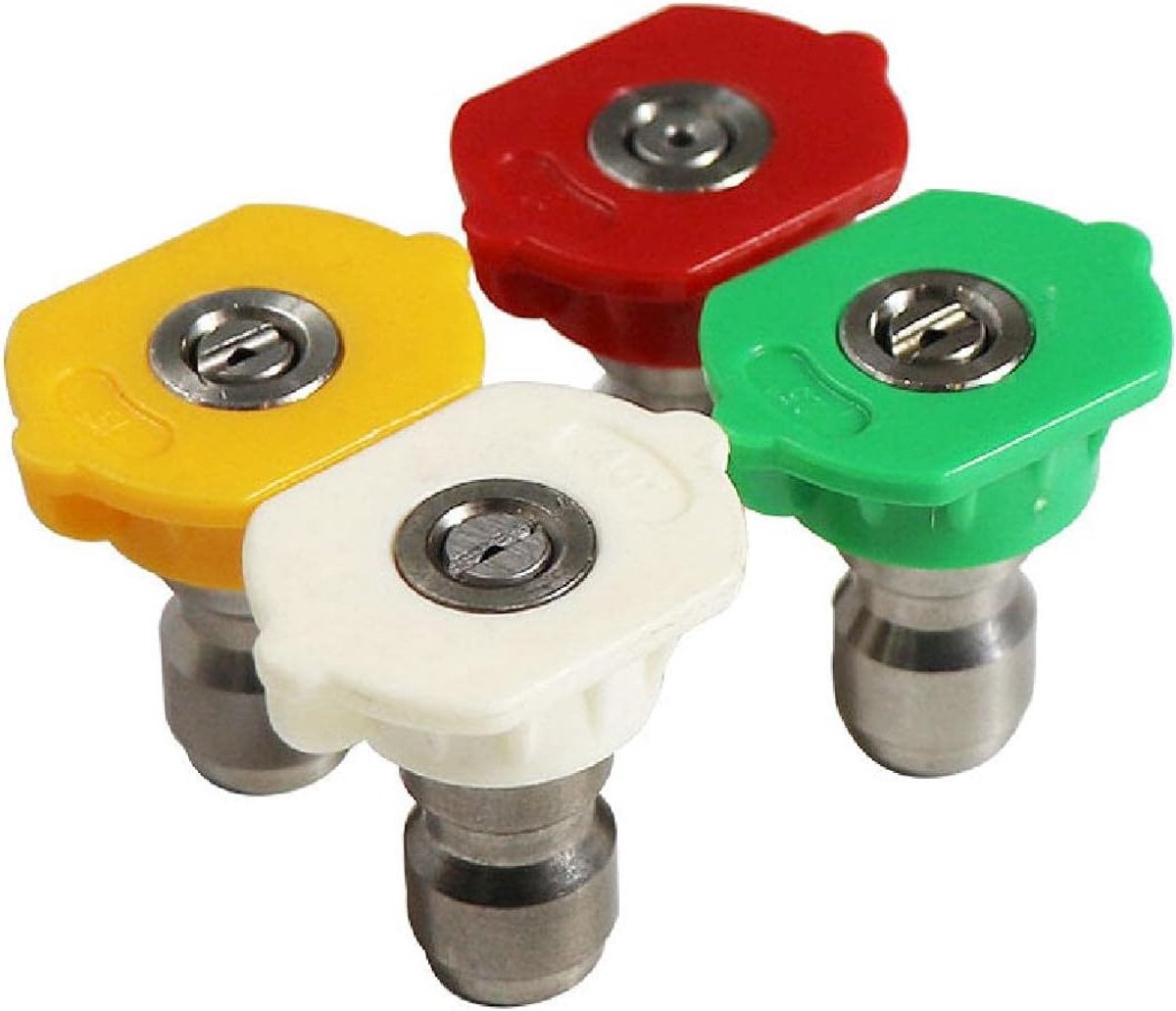 SnelShoppen - Hoge Druk Waterverversing Tips Set 4 Stuks, 1/4 Inch Snelle Koppeling, Meerdere Hoekverbindingen voor Hogedrukreiniger, Auto en Oprit Sc