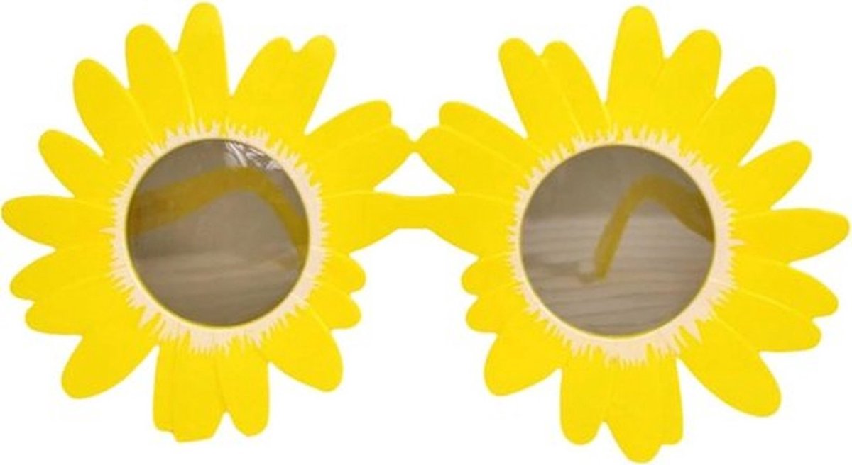 Madeliefjes zonnebrillen voor festivals en strand, grappige partybrillen met goud montuur - licht en duurzaam