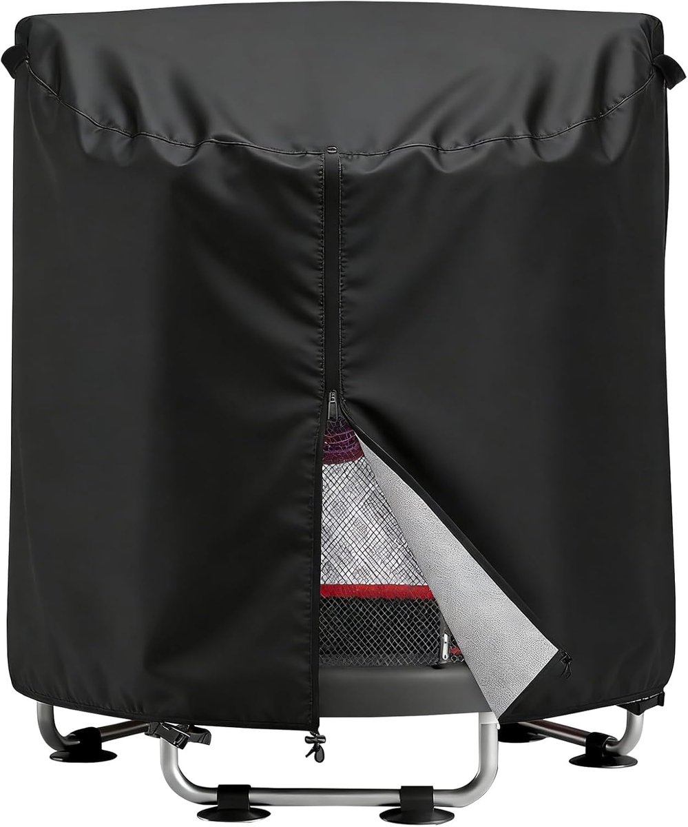 SnelShoppen - Kinderen Trampoline Cover - Waterdichte 420D Oxford Beschermhoes - Zwarte Stofhoes voor 140 cm Peuter Trampoline - Winddicht en Duurzaam