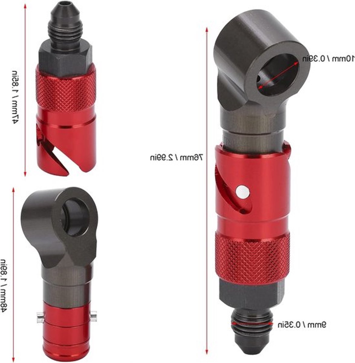 Snelle Koppeling Adapter voor Remleidingen - Aluminium Fitting voor Universele Toepassingen, Geschikt voor Olie en Brandstofslangen