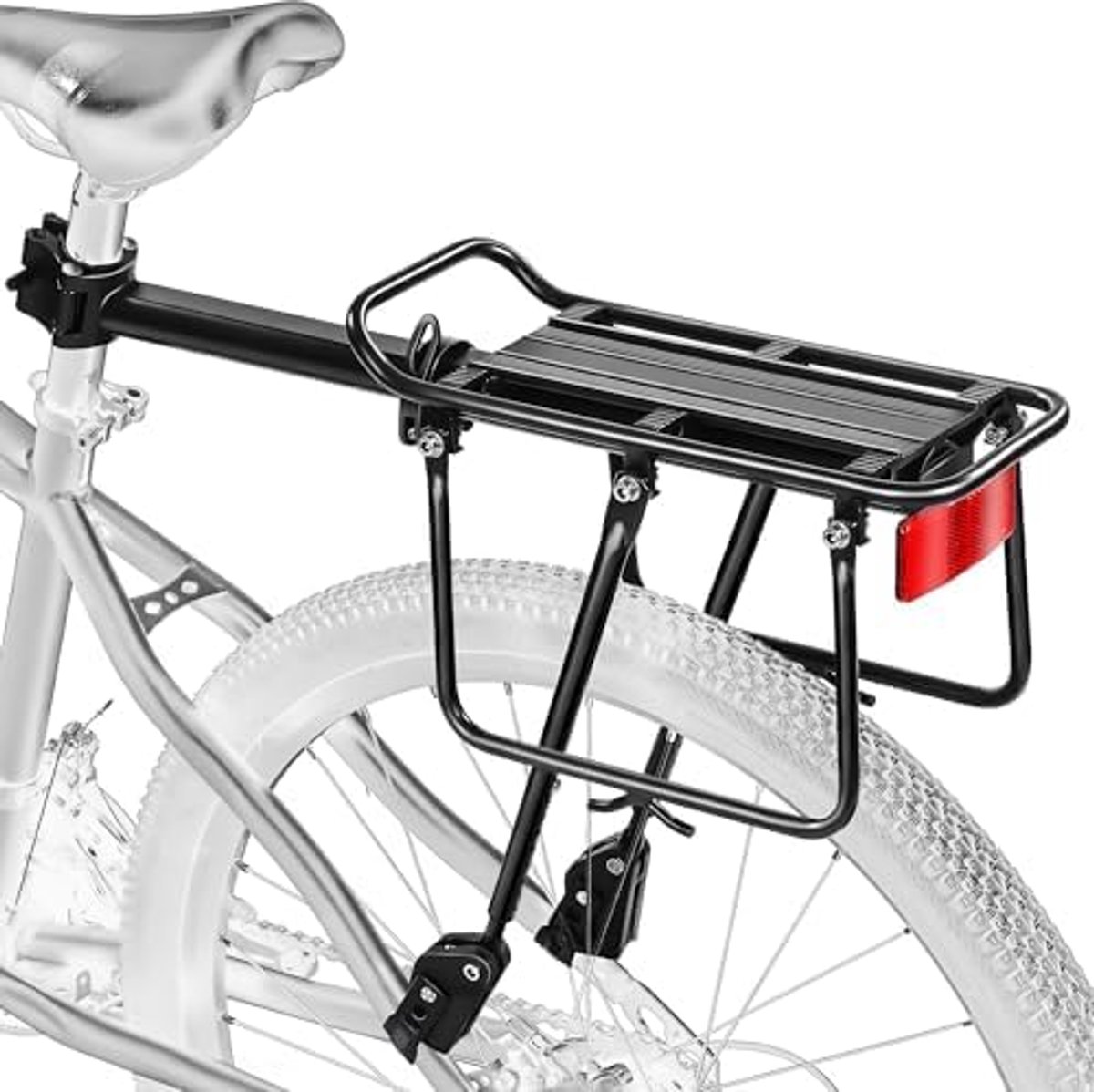 Fietsbagagedrager - Fietsrek Achter - Vervoer Bagage - Framebescherming - 24-29 inch - Zwart