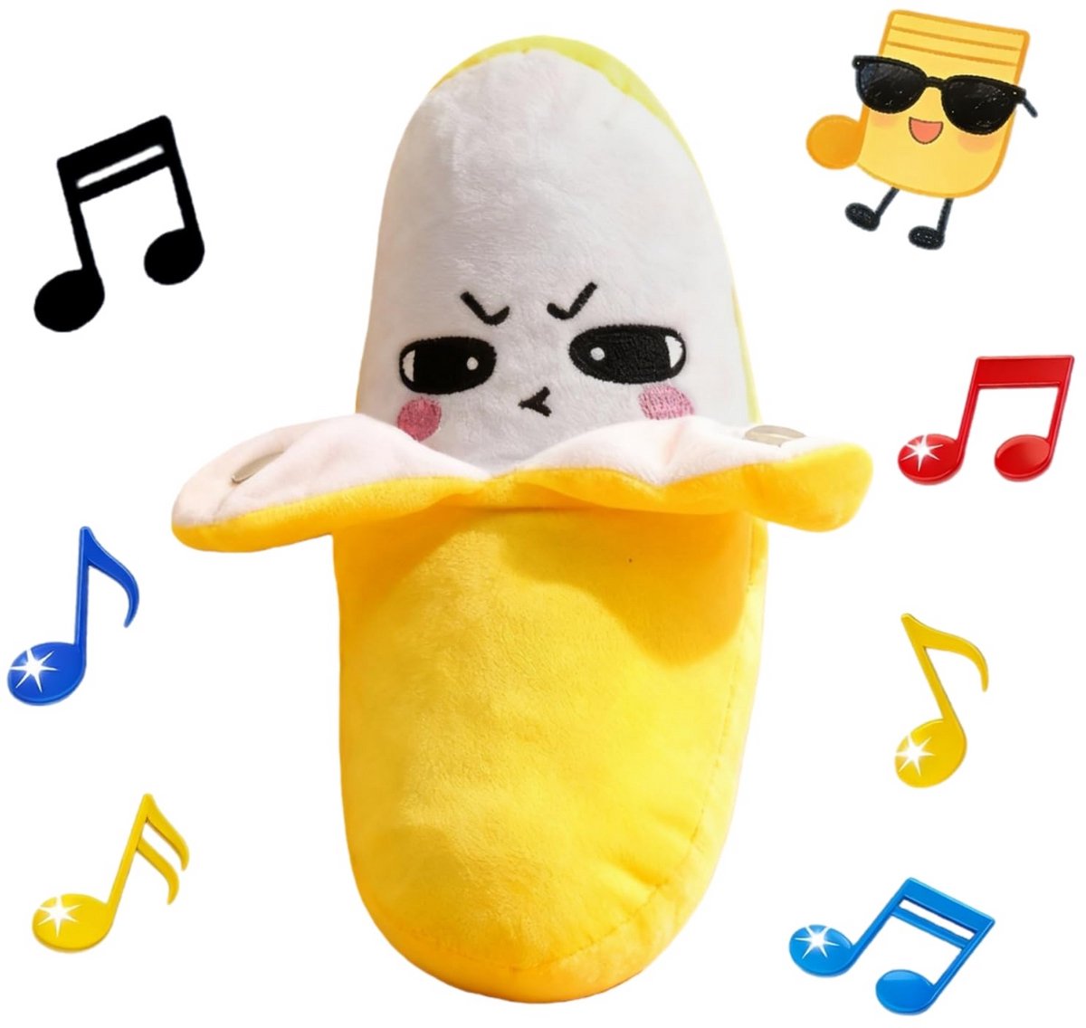Baby Muzikaal Sensorisch Speelgoed - Interactief Muzikaal Pluchen Speelgoed met Geluiden - Sensorisch Activiteiten Leren Educatief Kinderspeelgoed - Leuk Cadeau voor Kerst en Verjaardag - Geschikt voor Multiplayer Interactie (Gele Banaan) 2 Spelmodi
