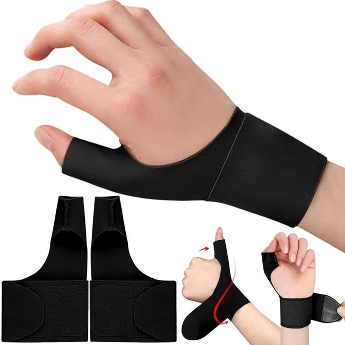 Linker/rechterduim/polsspalk, elastische ondersteuning, Geschikt voor tendinitis en artrose, compressie.