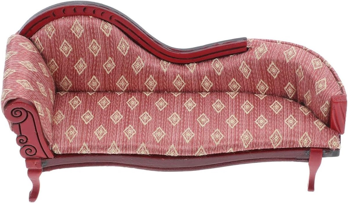 SnelShoppen - Miniatuur Sofa en Stoel voor Poppenhuis - Gevoerde Country House Stijl Meubels - 1:12 Schaal - Perfect voor Woonkamer Decoratie en DIY P