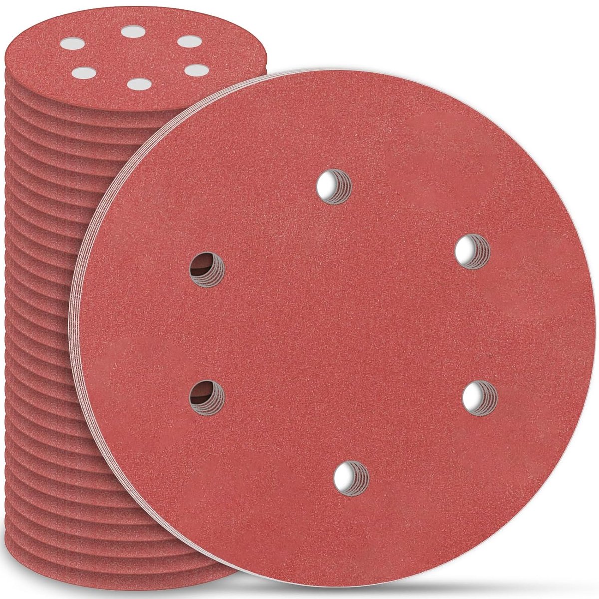 SnelShoppen - 30 Stuks 9 Inch Schuurpapier Schijven met 6 Gaten - P150 Granulaat voor Muur en Plafond Schuurmachines - Hoogwaardige Schuurdiscs voor D
