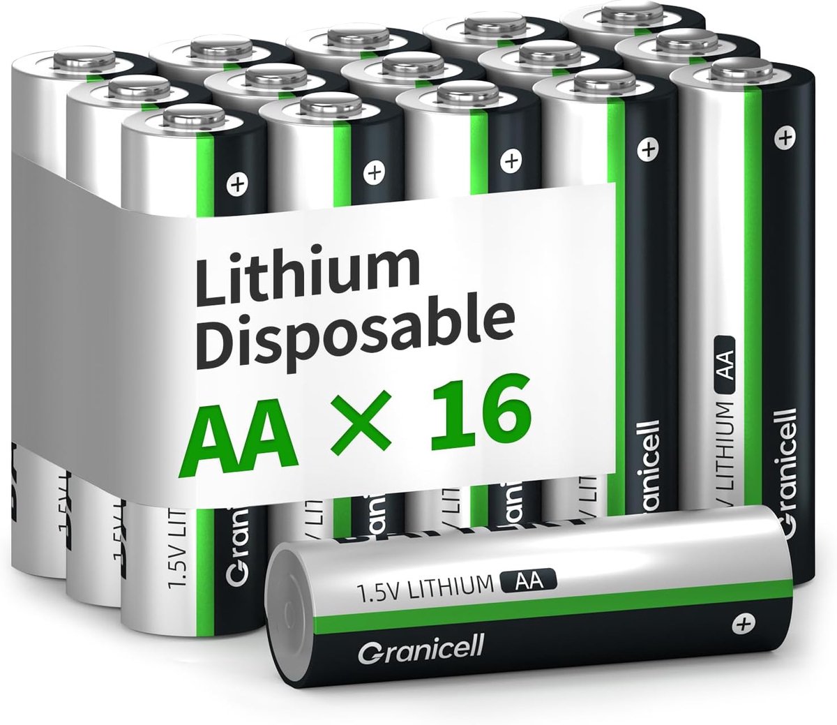 SnelShoppen - 16 Pack AA Lithium Batterijen - 3700mAh 1.5V - Langdurig voor Zaklampen, Speelgoed, Camera's en Elektronische Apparaten