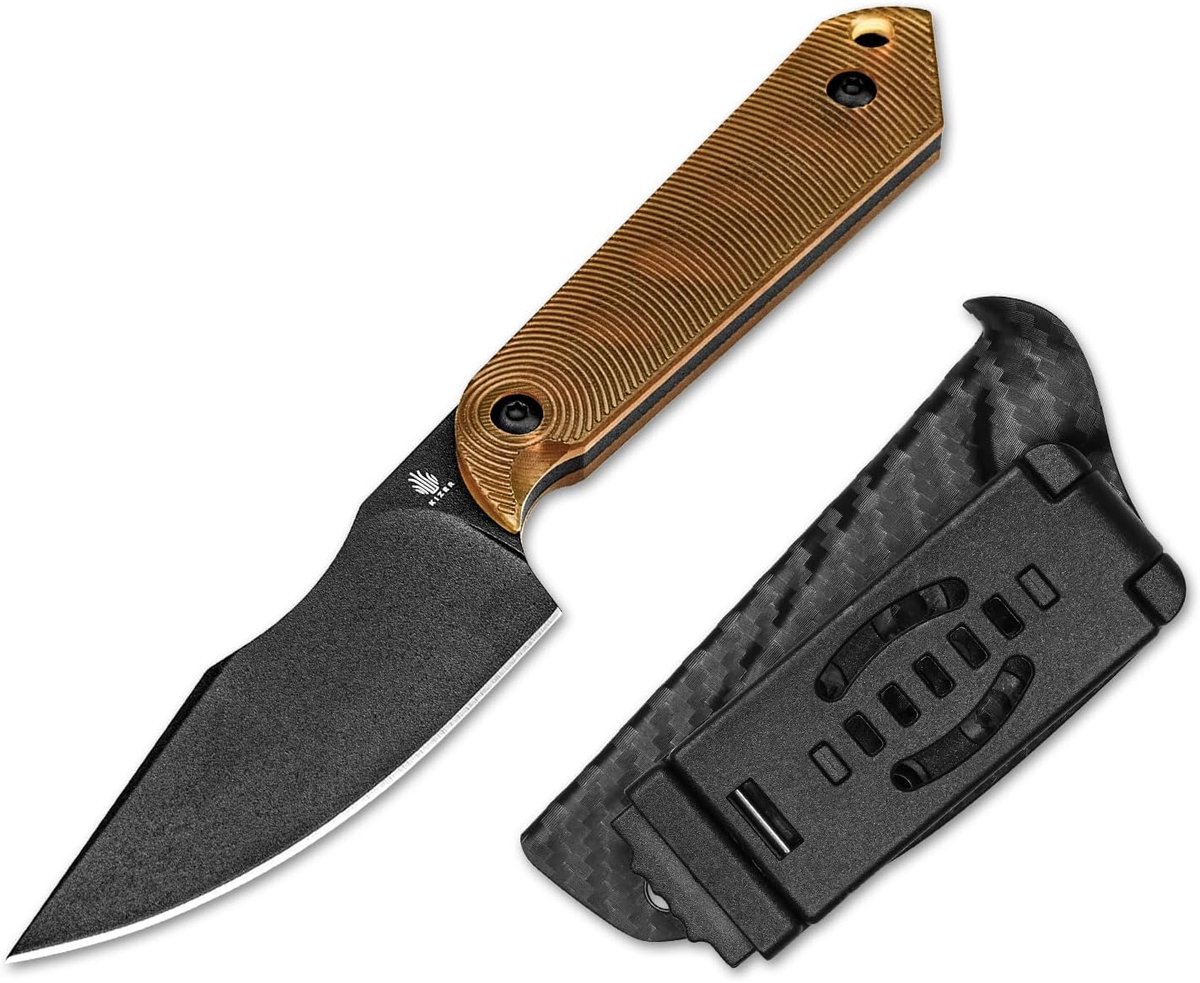SnelShoppen - Harpoon Mini EDC Knife - Vast Mes met Schede - 3V Stalen Blad - PEI Handvat - Outdoor Mes voor Camping, Hiken, Jagen en Overleving