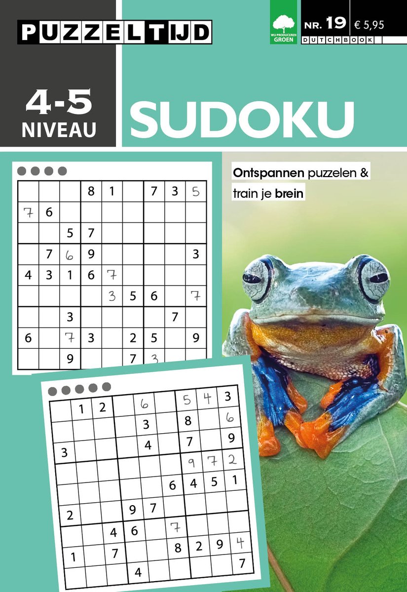 Puzzeltijd Sudoku Puzzelboek – Niveau 4-5 Sterren – 96 Pagina’s