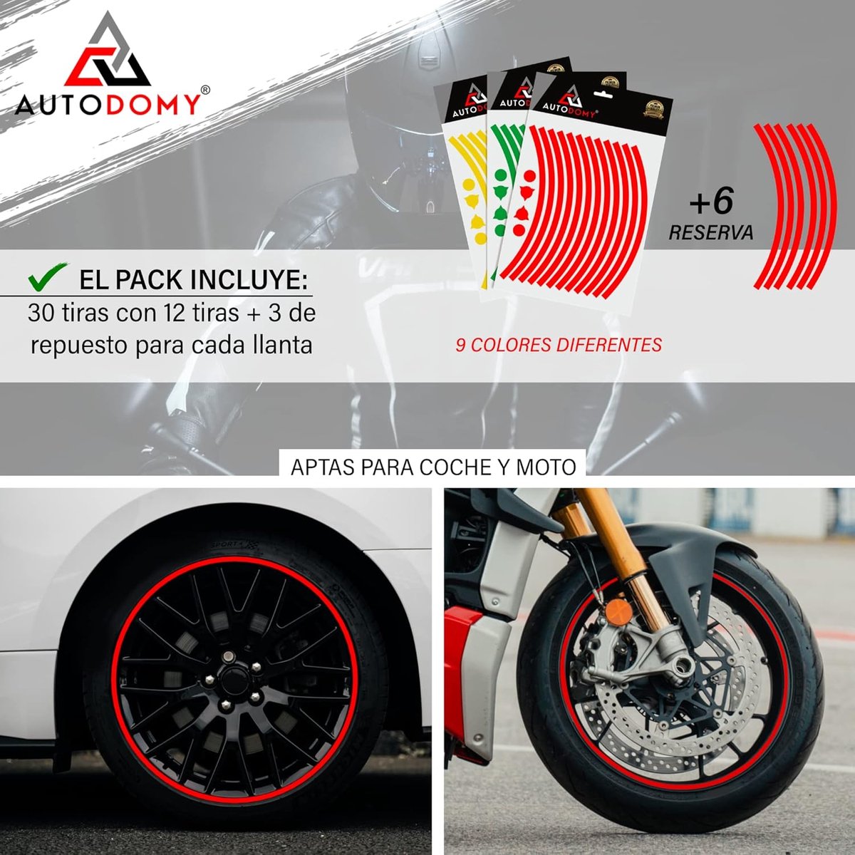 SnelShoppen - Motorfiets Velgen Stickers Set voor 2 Wielen 15-19 Inch | Weer- en Oliebestendige Velg Decals | Sportief Ontwerp | Groen 10mm