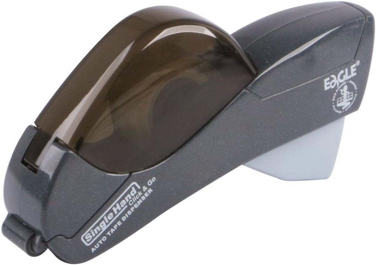 SnelShoppen - Semi-Automatische Tape Dispenser voor Adhesive Tape, 12 mm - 19 mm Rolbreedte, Incl. 2 Rollen, Veilig Met Verborgen Mes, Grijs, Perfect