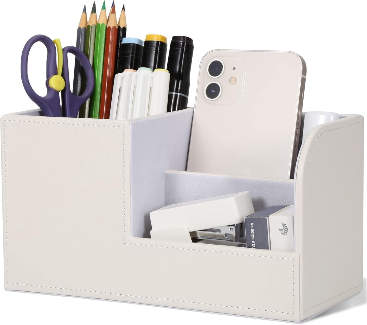 SnelShoppen - GORESE Pennenhouder Bureau - Kantoorpotloodhouder Organizer Desktop-Bureau Accessoires Kantoorbenodigdheden Organisatie Decor Wit