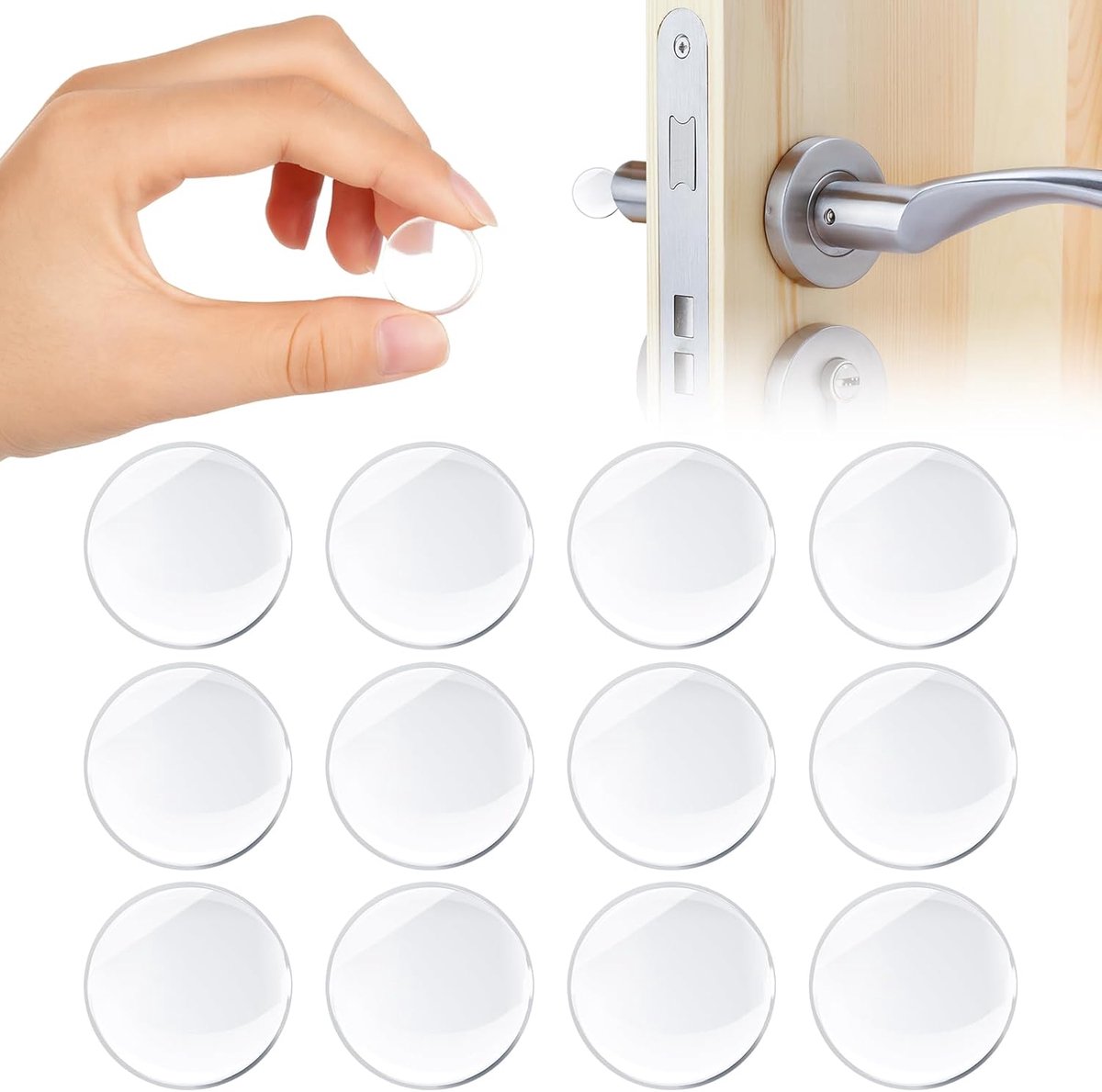 SnelShoppen - 24 Transparante Deurstoppers Bumperpads, Zelfklevende Rubber Voetjes, Siliconen Pads 20mm x 5mm, Bescherming voor Muren en Deuren