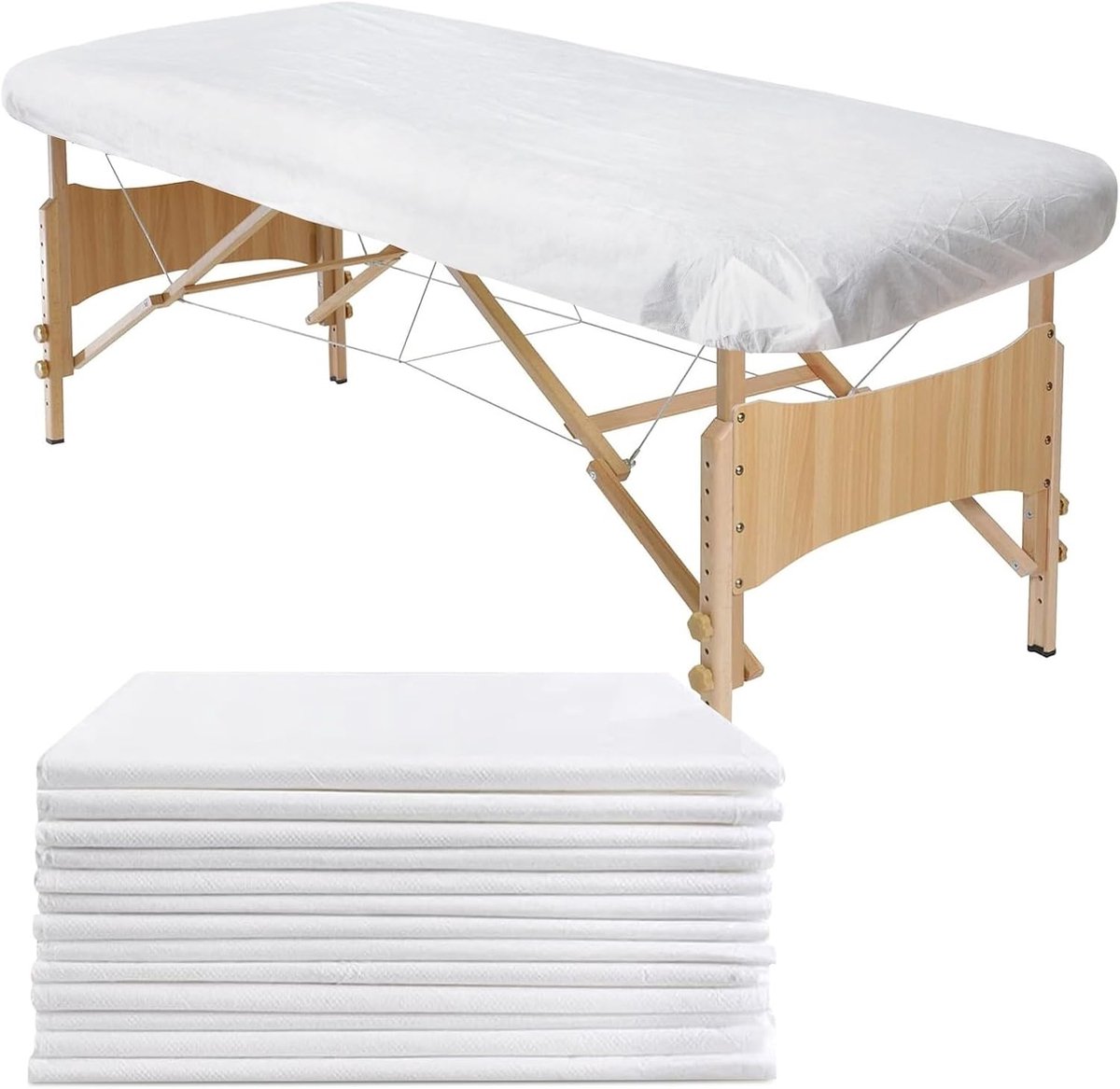 SnelShoppen - Pack van 30 Wegwerplakjes voor Massagestoelen 90 x 215 cm - Hygiënische Stretch Covers - Non-Woven, Ademend en Hypoallergeen voor Spa en