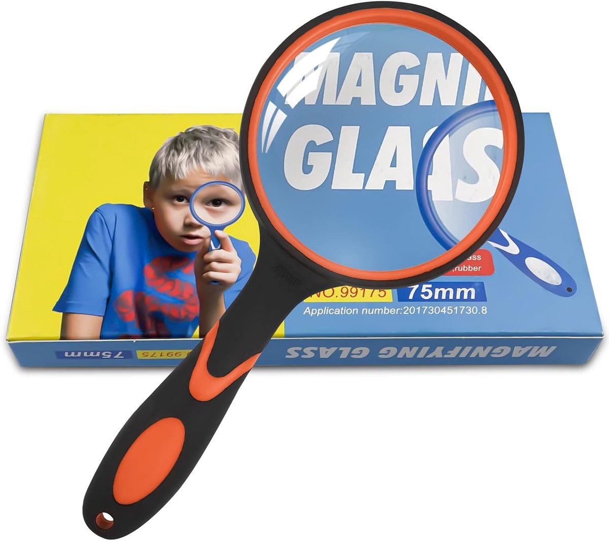 SnelShoppen - Vergrootglas 75mm - Hoge helderheid, lichtgewicht handmagnifier, schokbestendig, antislip handvat, ideaal voor senioren, kinderen, juwel