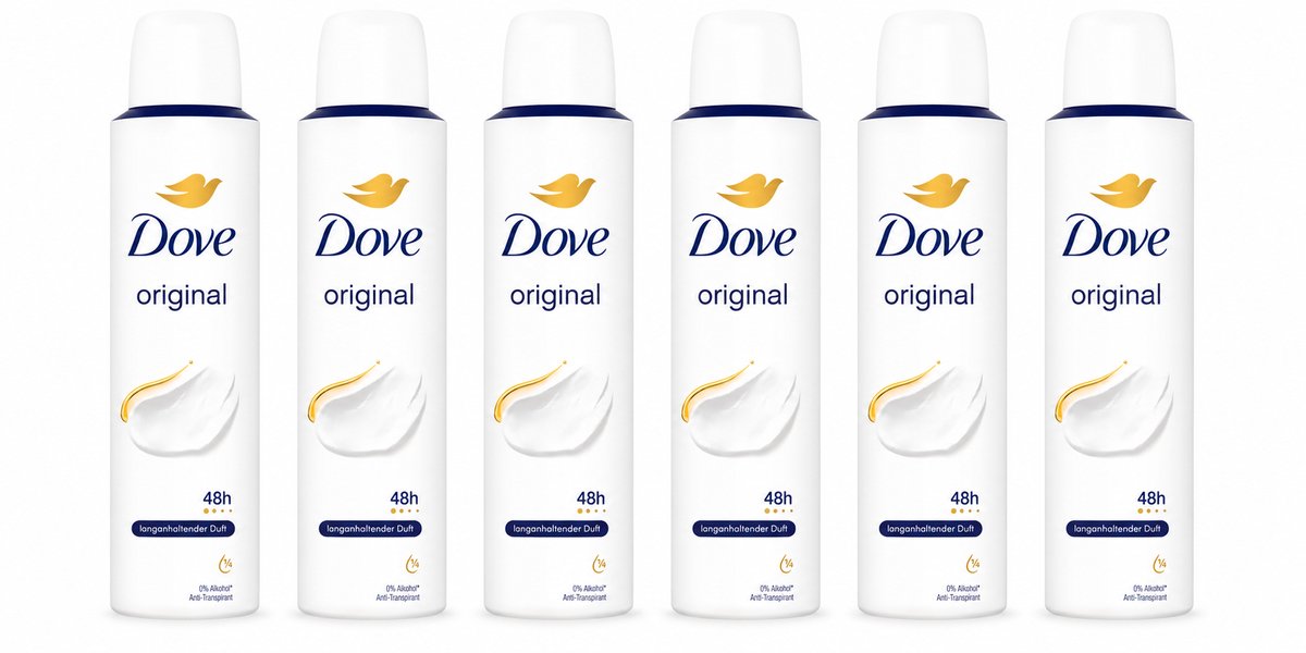 Dove Original Women - 6 x 150 ml - Deodorant Spray - Voordeelverpakking