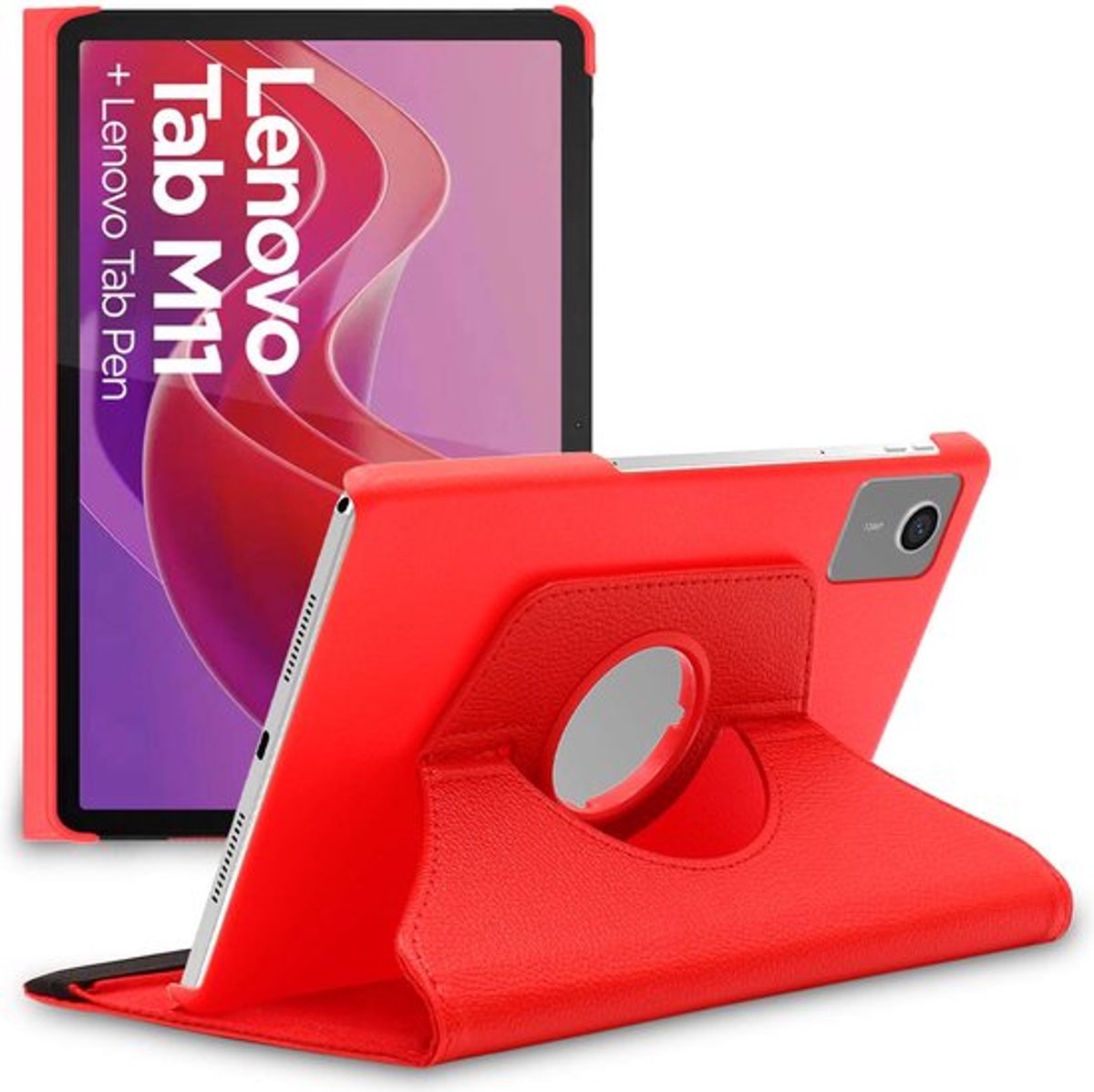 ebestStar - Hoes geschikt voor Lenovo Tab M11, Roterende Etui, Case, 360° Draaibaar hoesje, Rood
