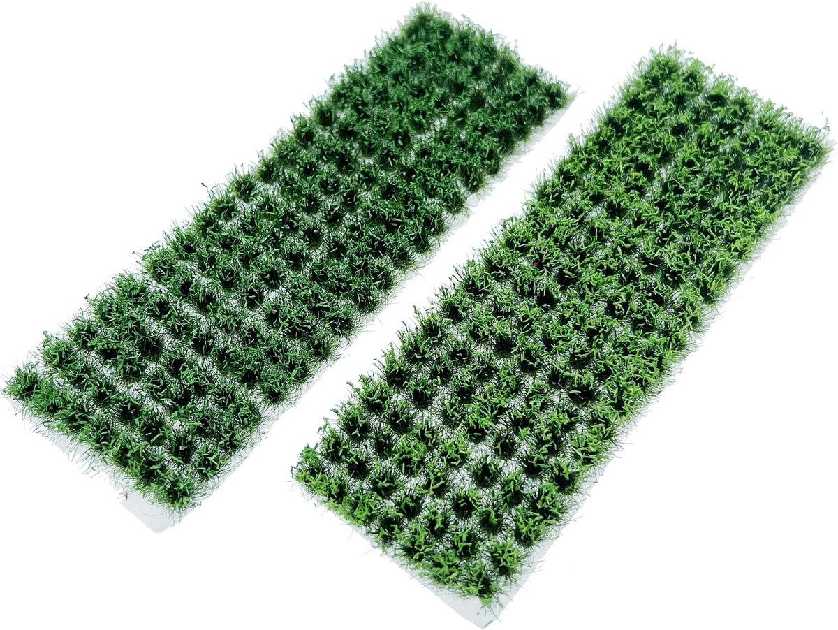 SnelShoppen - 280PCS Kunstgras Tuft Tea Model - 2 Kleuren Kunstmatig Mos voor Modelspoor Landschap - Groene en Donkergroene Graspluizen voor Modellere