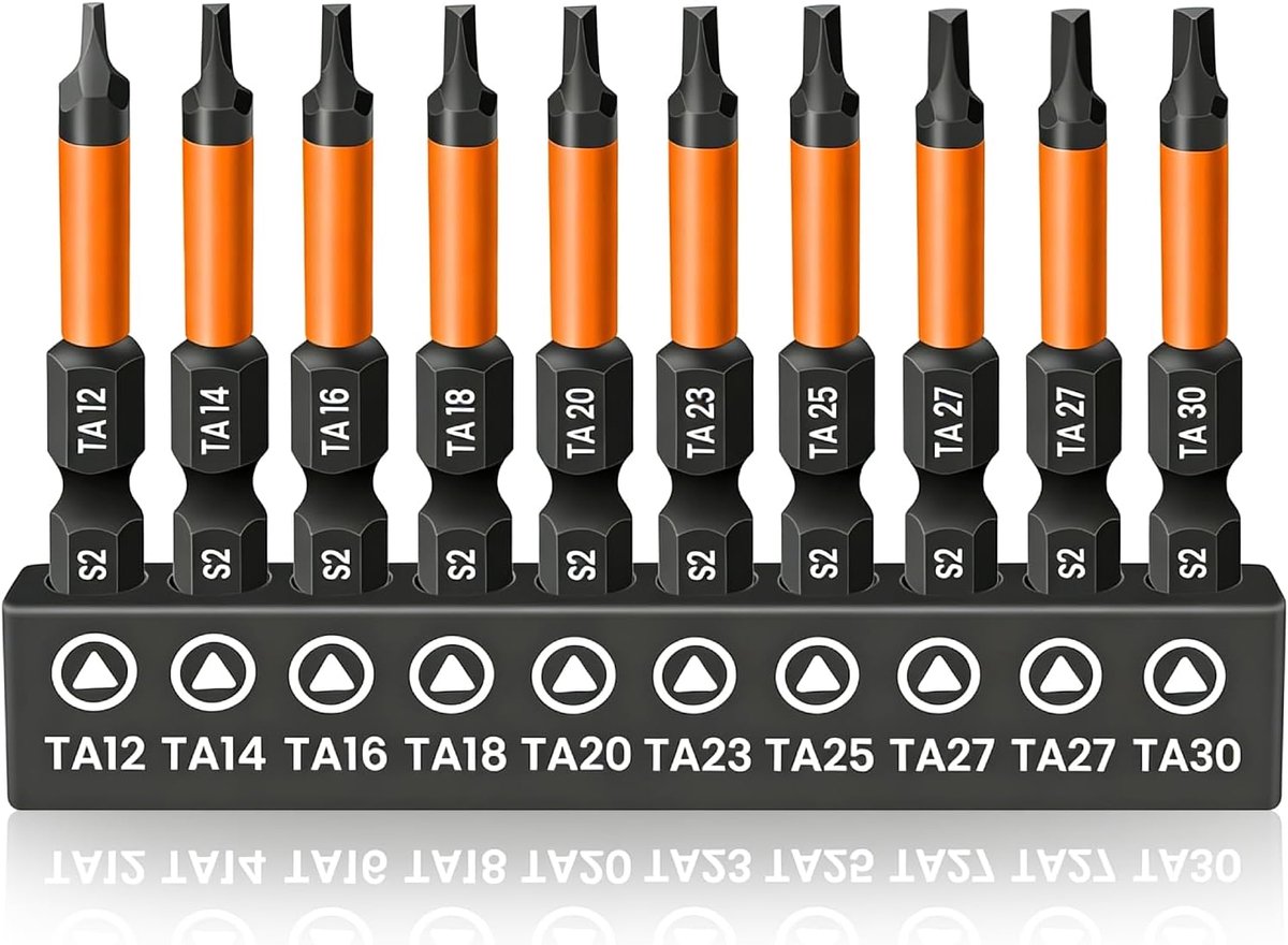 SnelShoppen - 10-delige Triangular Screwdriver Set TA12-30 - Magnetische Schroevendraaierset van S2 Staal, 50 mm, 1/4 Inch Hex, Ideaal voor Triangular