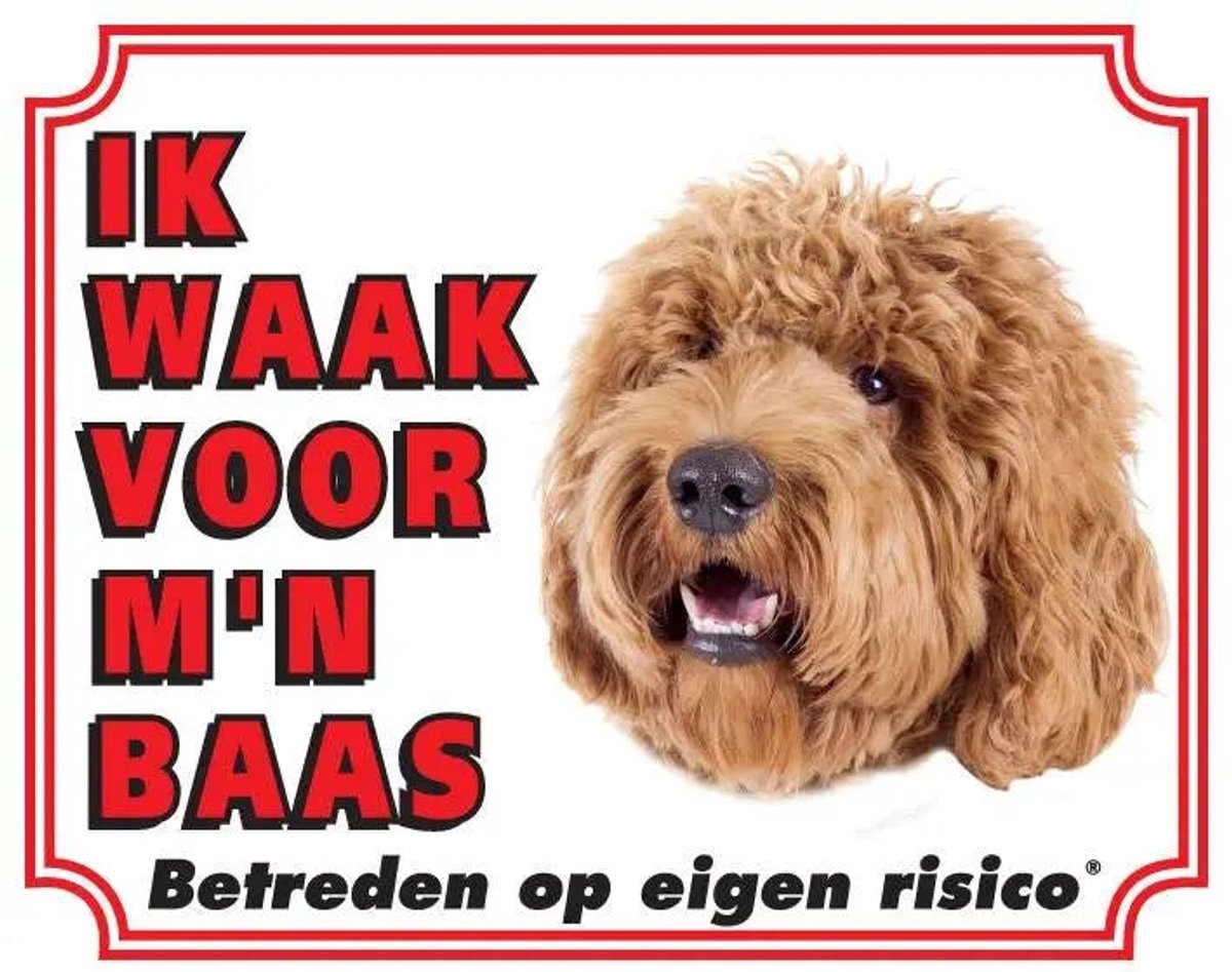 Bol.com Labradoodle Blond Waakbord 20 x 25 cm aanbieding