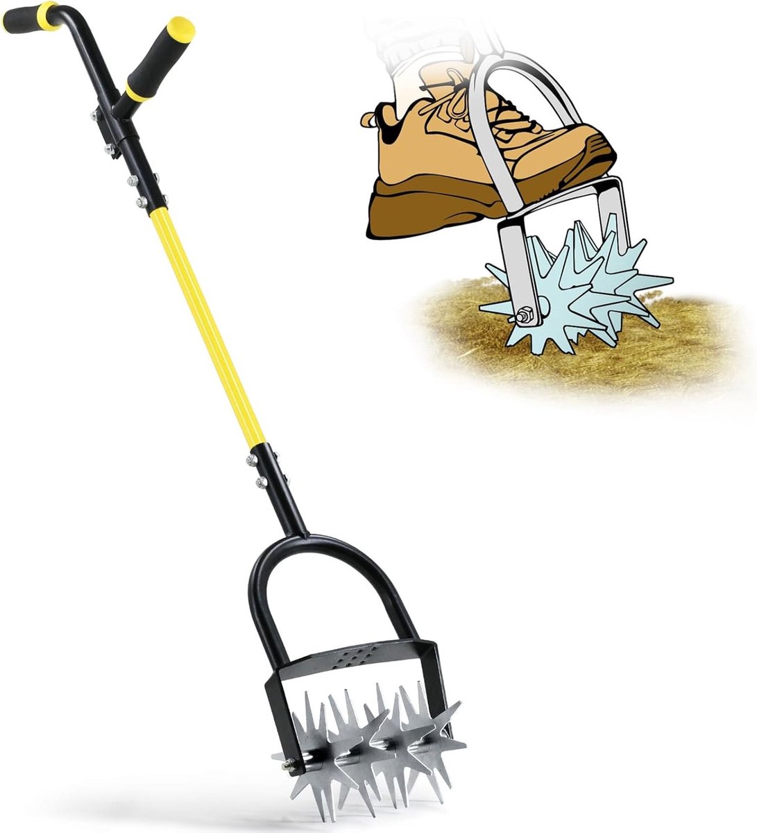 Rotary cultivator voor de tuin, handmatige frees met ergonomisch ontwerp, ideaal voor het zaaien van gras en mengen van aarde