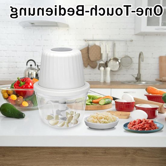 Elektrische Uiensnijder en Groentensnijder, Multi-functionele Hakker met 400 ml Werkcontainer, Ideaal voor Uien, Knoflook en Noten, Inclusief Type C Oplaadkabel — afbeelding 3