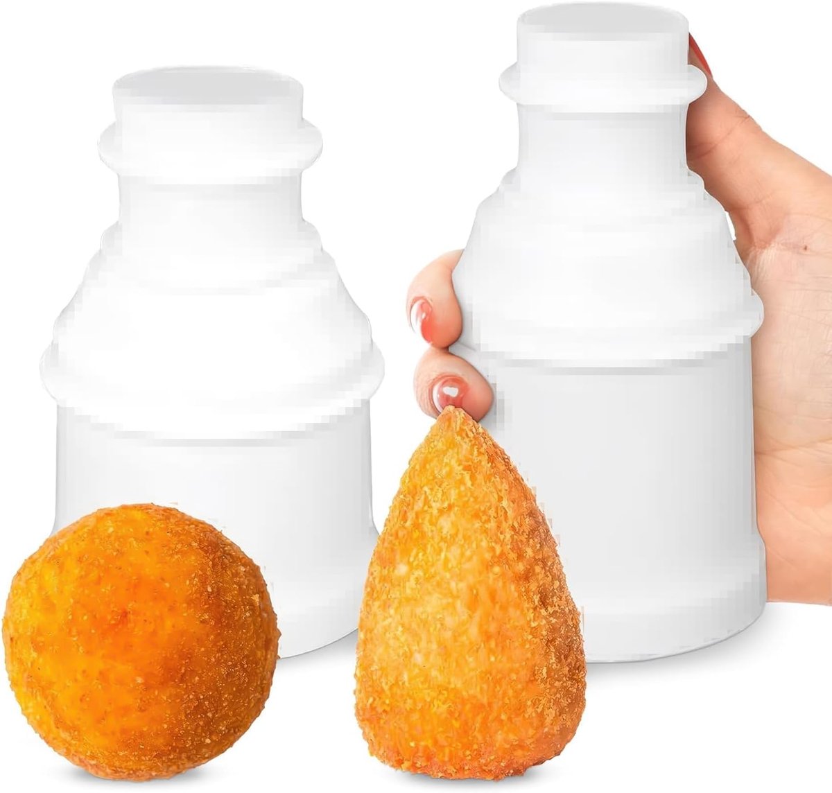 SnelShoppen - 2-Piece Onigiri Maker - 2-in-1 Arancini Maker en Meatball Shaper - Conisch/Sferisch - 80-160g Capaciteit - Multifunctioneel voor Rijstba