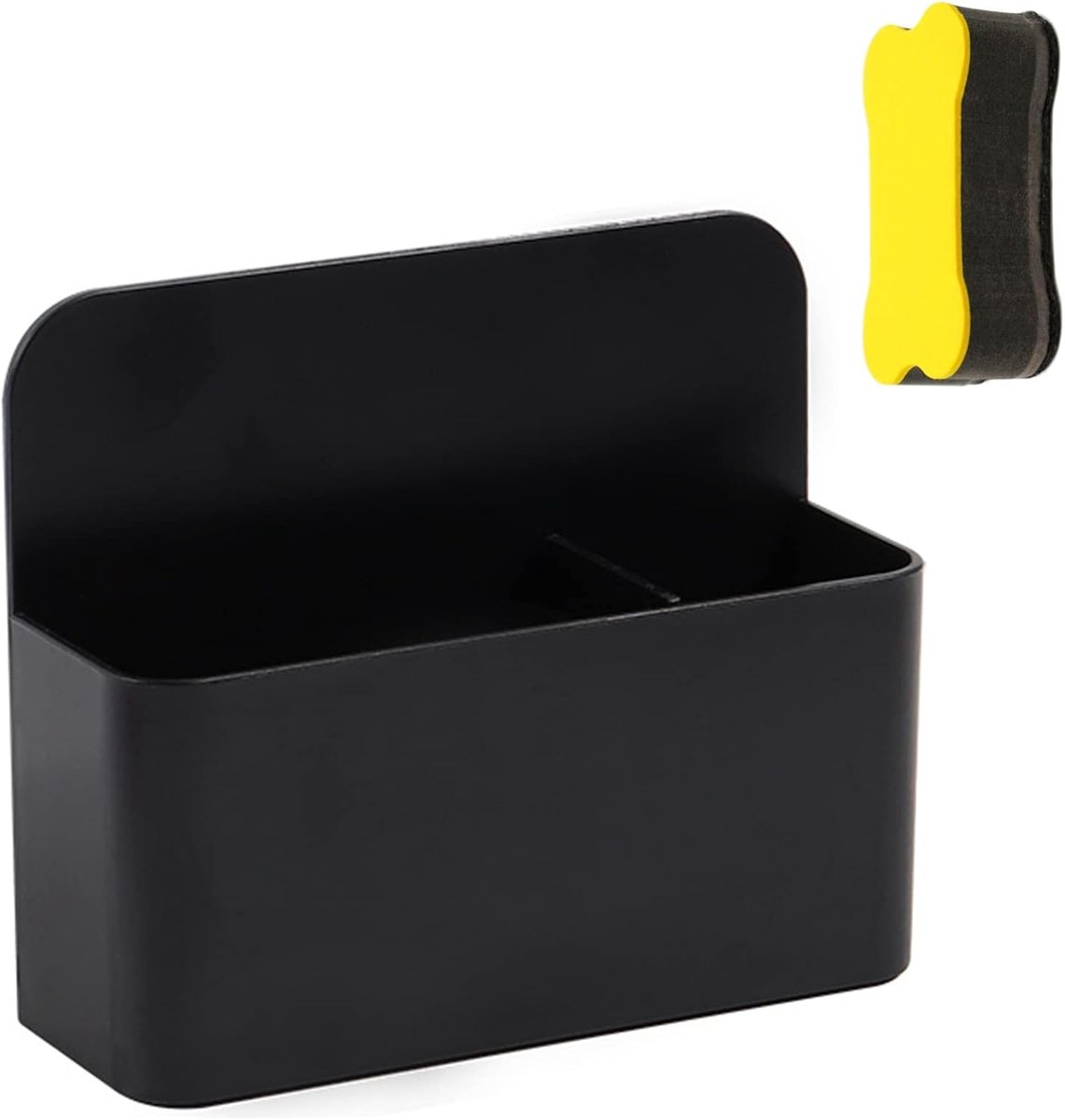 SnelShoppen - Magnetische Penhouder - Marker Organiser voor Koelkast en Whiteboard - Wit - Sterke Magnetische Bevestiging - Inclusief Spons - Ideaal v