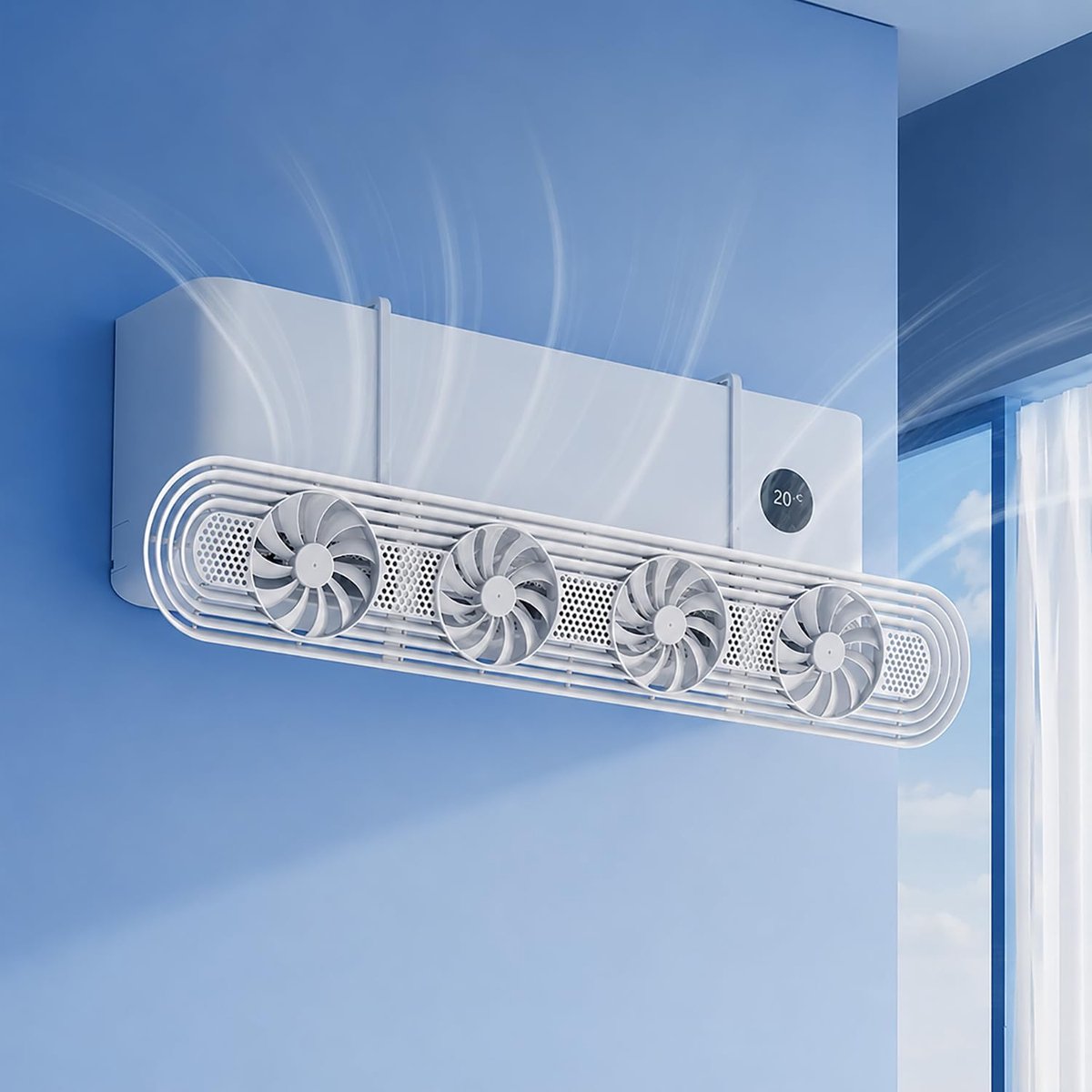 SnelShoppen - Airconditioning Winddeflector Verstelbaar 180° Draaibaar, Condensvrij Tochtbescherming voor Slaapkamer, Woonkamer en Kantoor