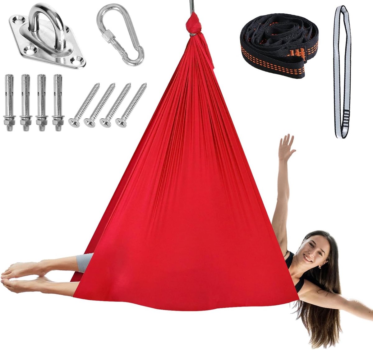 SnelShoppen - Chihee Air Yoga Hammock voor Omgekeerde Houdingen en Flexibiliteit - Hoogwaardige Polyester Hangmat voor Yoga en Meditatie - Eenvoudige