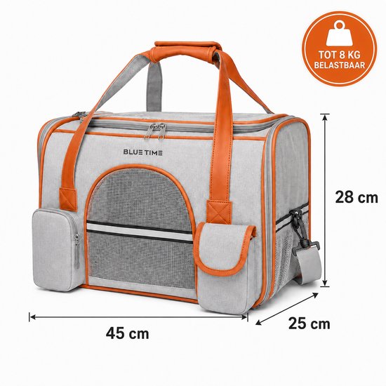 BlueTime Sac de transport pour chien – Sac de transport pour chat – Sac pour chien – Sac pour chat – Sac de voyage et sac de transport – Sac de transport pour chat – Sac de transport Chats – Convient pour avion