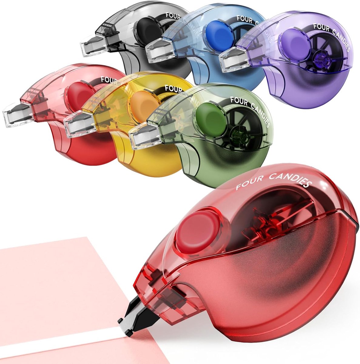 SnelShoppen - Four Candies Correctietape 13A - 6 Stuks - Wit - Ideaal voor School, Kantoor en Creatieve Projecten - Foutcorrectie en Schrijven