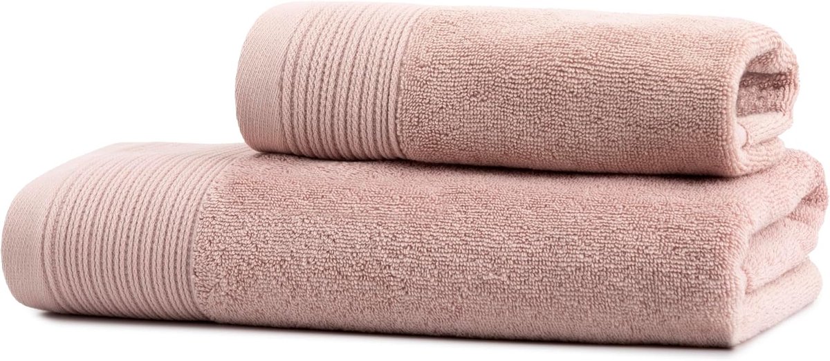 SnelShoppen - Luxe 2-delige Handdoekset, 100% Katoen Premium Low Twist, 550 g/m², Ultra Zacht en Absorberend, Italiaanse Ontwerp, 50x100cm en 50x30cm,