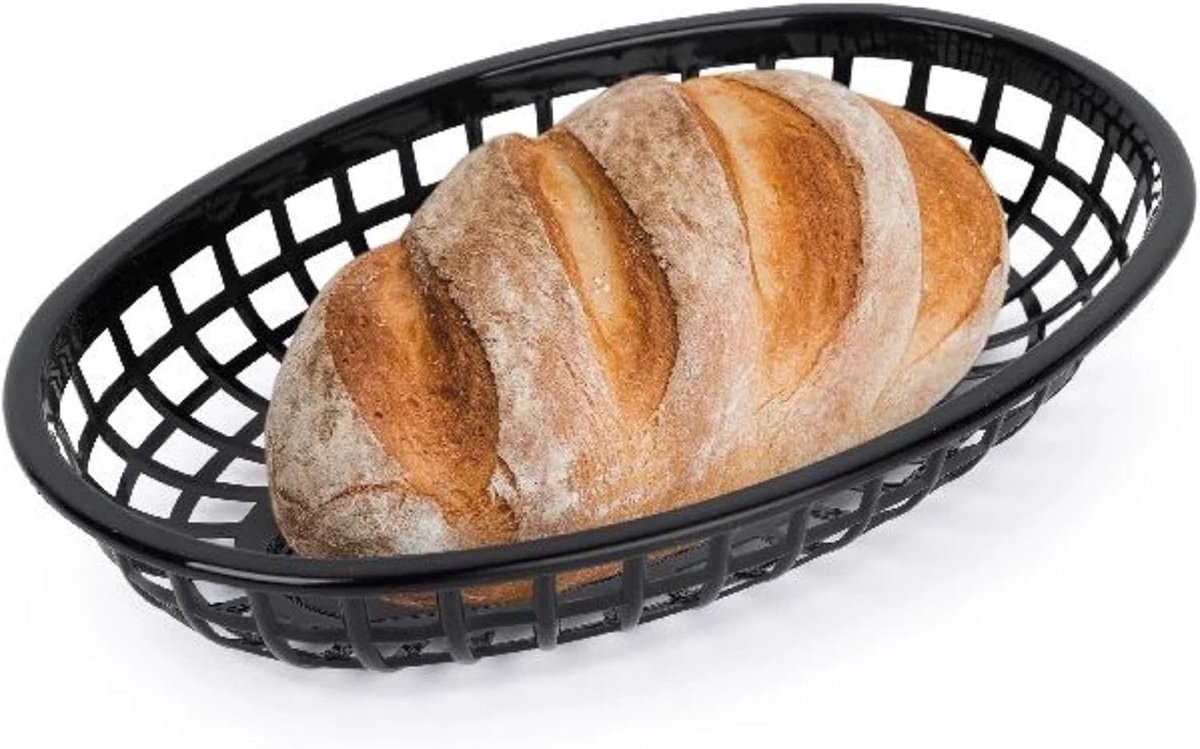 SnelShoppen - Ovalen Plastic Broodmand - Tijdloos en Veelzijdig Design - 24x15cm - Duurzaam en Gemakkelijk Schoon te Maken - Geschikt voor Keuken en E