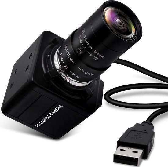 SnelShoppen - USB Camera 1080P 260fps High Speed 10x Optical Zoom Lens, 2MP Webcam voor Videobellen, Streaming en Conferenties voor Windows en Mac