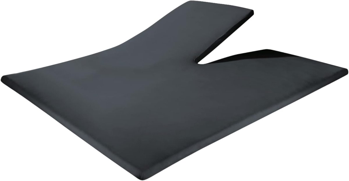 SnelShoppen - Fitted Sheet Split Topper Jersey, 90 cm Split, Geschikt voor Boxspring Matras van 8-12 cm Hoog, Stretchable, Duurzaam en Zacht, Anthraci