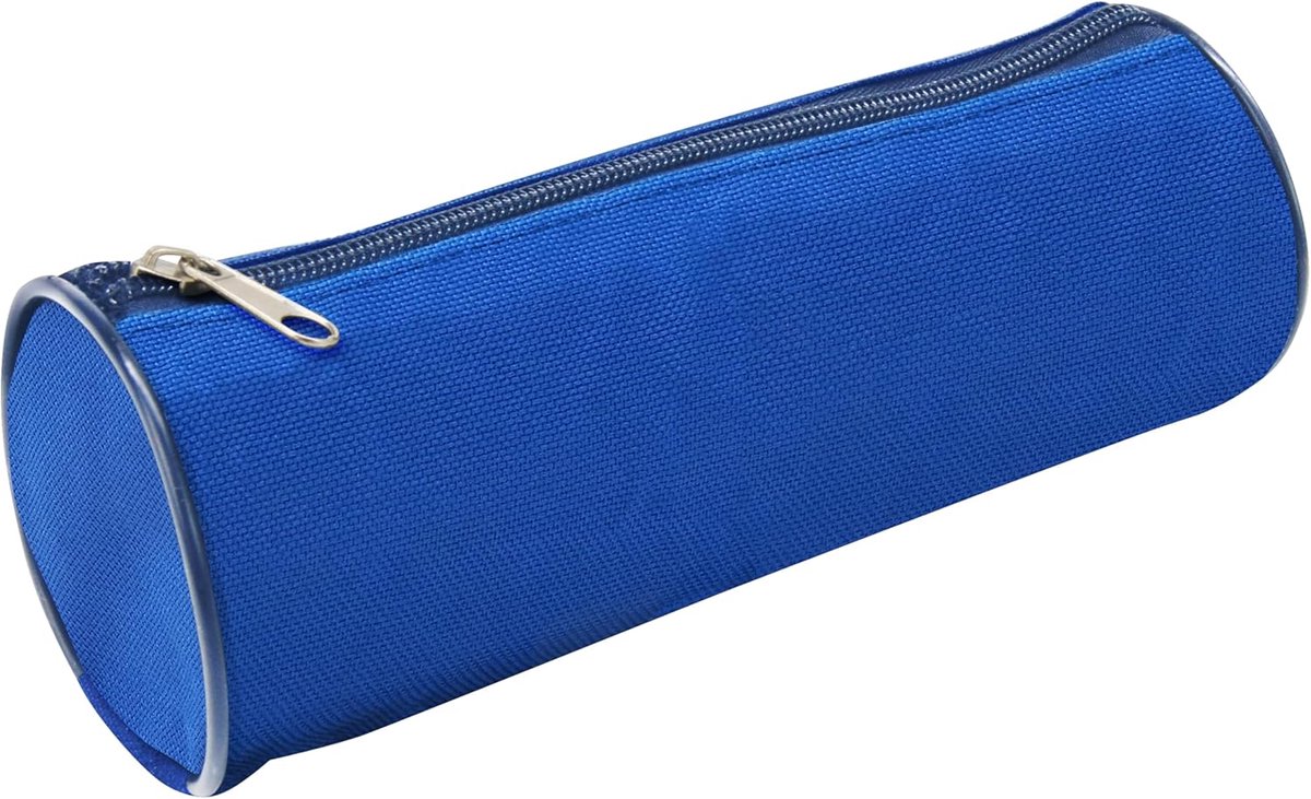 SnelShoppen - Pennenzak Rond 21 cm - Robuuste Polyester - Met Rits - Navy Blauw - Voor School, Reizen, Werk & Vrijetijd - Multifunctionele Etui