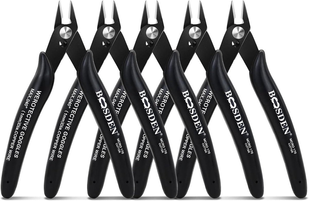 SnelShoppen - Flush Cut Pliers 5 Pack - 5 Inch Draadknippers - Lichtgewicht Micro Spool Cutter - Precisie Tang voor Hobby en Tuinieren