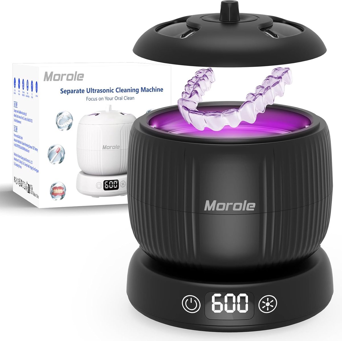 SnelShoppen - Ultrasonic Cleaner 45 kHz Low Noise - 190 ml, 25 W, 3 Tijdinstellingen, 360 Graden Diepte, Ideaal voor Dentures, Sieraden en Apparaten (