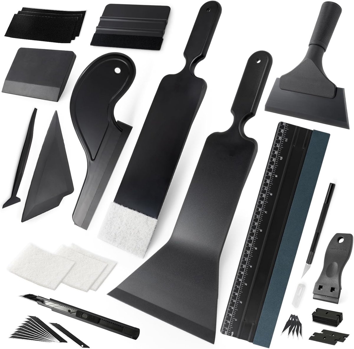 SnelShoppen - Foil Tool Set, Squeegee Set voor Film, Bulldozer Squeegee, Vilt Rack, Ruitenwisser Auto, Snijker, voor Raamfilm, Hechtingfilm, Getinte F