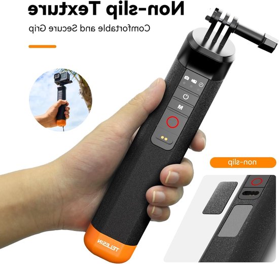 Drijvende Selfie Stick met Handgreep en Waterdichte Bluetooth Afstandsbediening voor Actiecamera's zoals GoPro Hero 13, 12, 11, 10, 9 en 8 — afbeelding 4