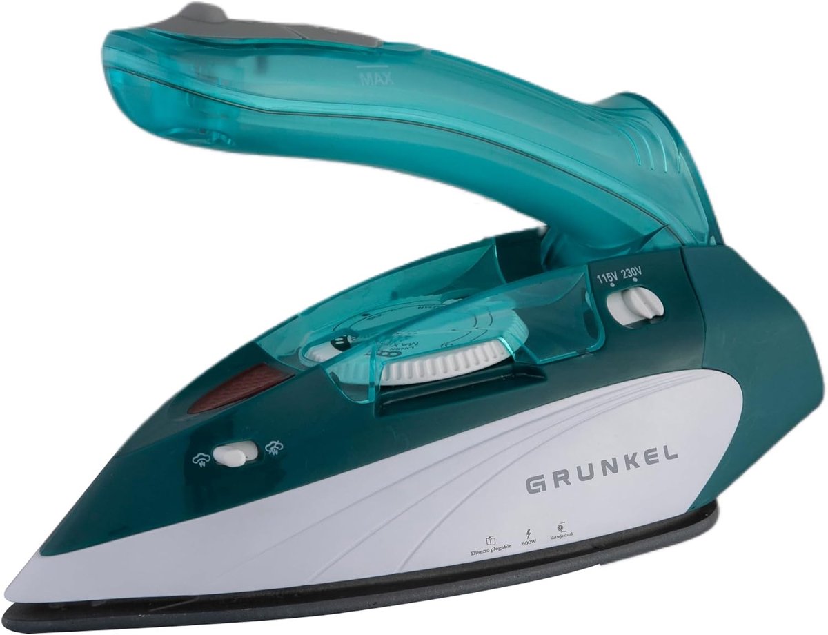 Thijox - Reis-stoomstrijkijzer PLV-900 met Droogstrijkfunctie, Continue Stoom, Stoomstoot, Temperatuurcontrole, 900W, 75ml, Groen - Perfect voor Vakan