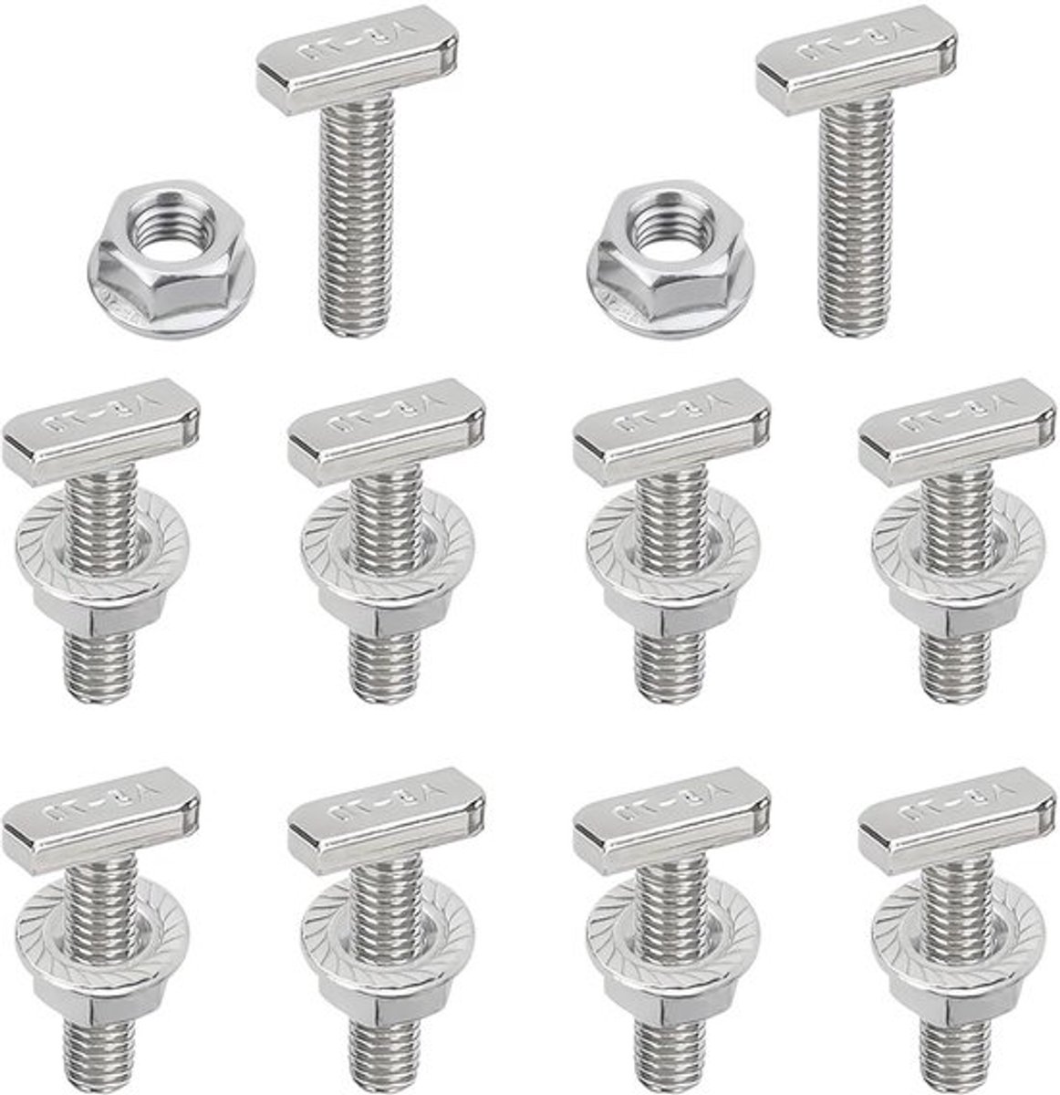 RVS Hamerkopschroeven M8 x 20 - Set van 10 stuks voor Montagerails