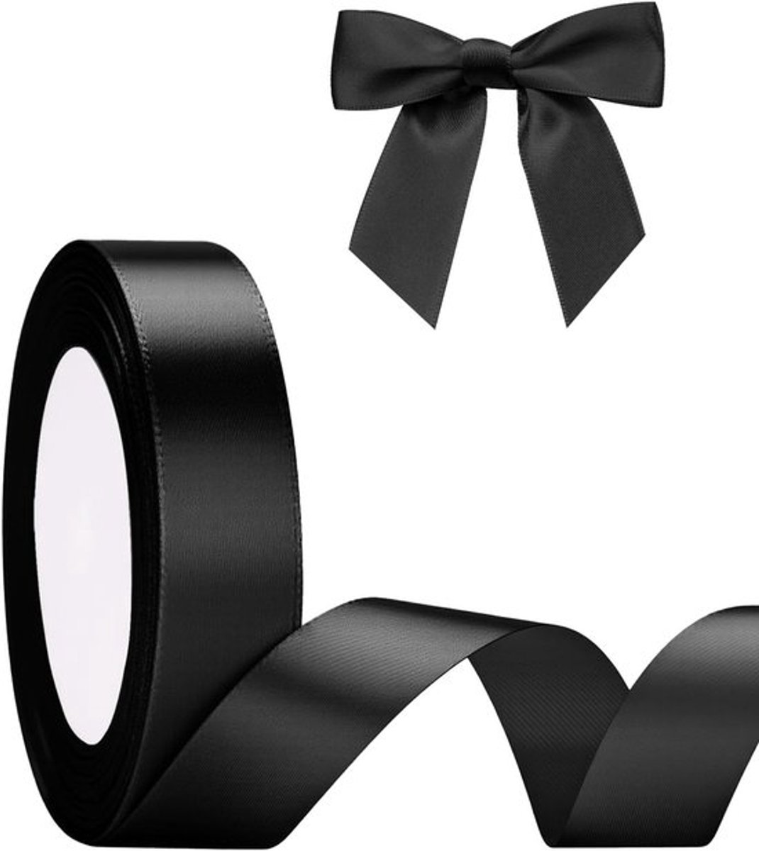 Decoratieve Zwarte Satijnen Lint van 22m voor Cadeauverpakking en Creatieve Knutselprojecten