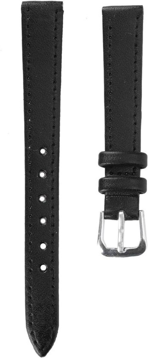 Zwarte PU leren horlogeband met gespsluiting - Universele vervangband 12mm-22mm voor heren en dames accessoires