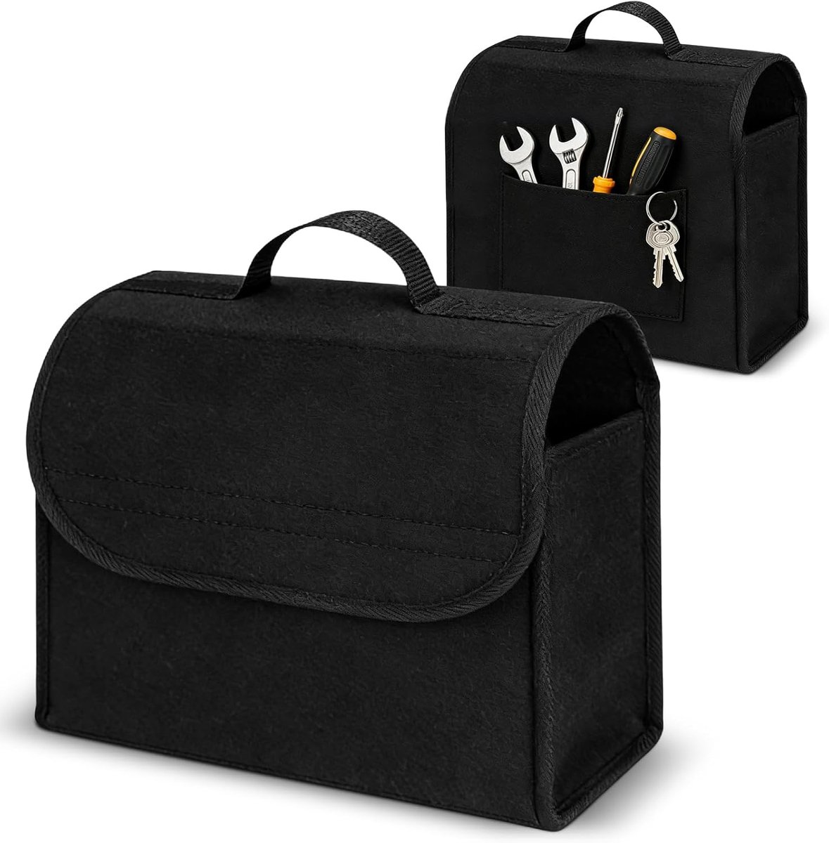 SnelShoppen - Opvouwbare Auto Kofferbak Organizer van Vilt voor Gereedschap en Auto Onderhoud - Compact en Ruim - 30x15x29 cm - Ideaal voor SUV, Picku