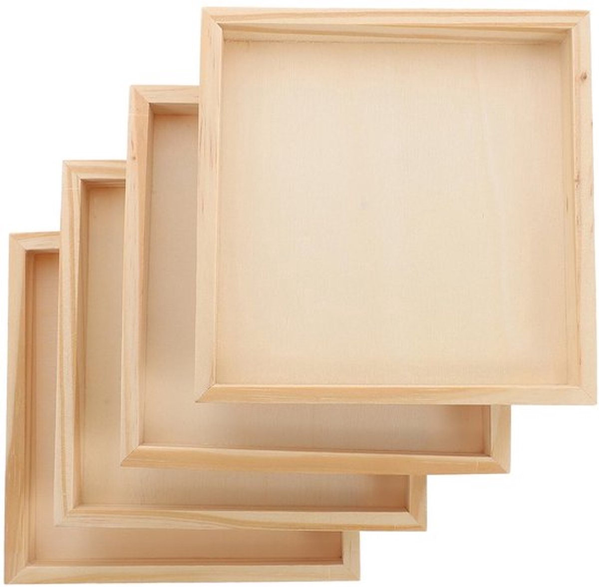 Sorteerblad 4-delig - Houten Organizer - Puzzelaccessoires - Opbergdoos - Ruimtebesparend - Afmetingen 12x12x1,8 cm