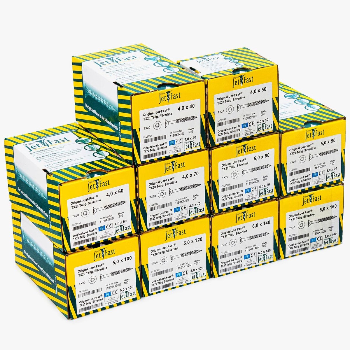 SnelShoppen - Torx houtschroeven assortiment 1700 Stuks - Gegalvaniseerde zelfborende schroeven met dubbele verzonken kop voor houtverbindingen - Univ